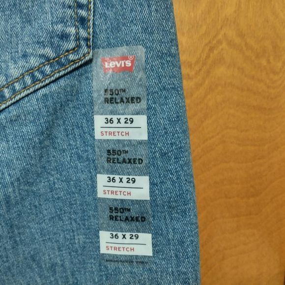 Copy Levi  Men's 550 Relaxed Fit Tapered Legs Medium Wash Jeans (36x29) NWT - Picture 9 of 14